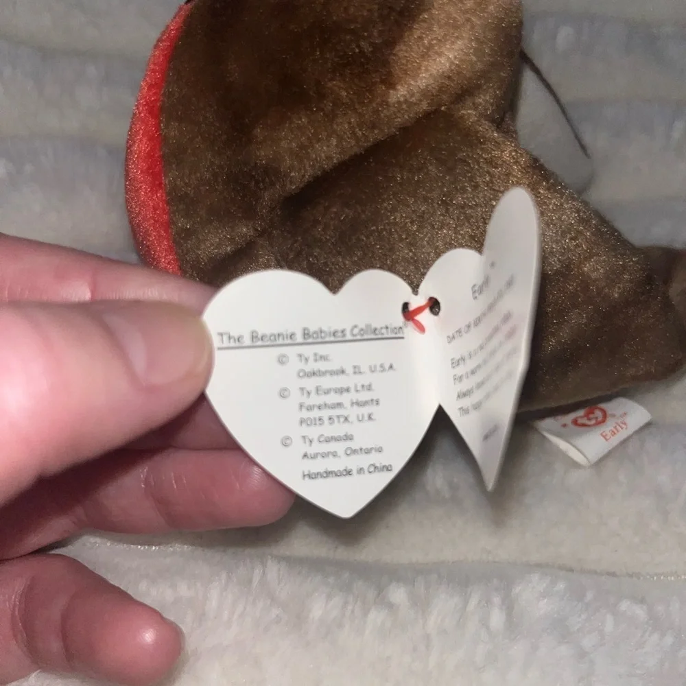 Ty Brown and Red Bird Plush Toy Ty Beanie Baby 